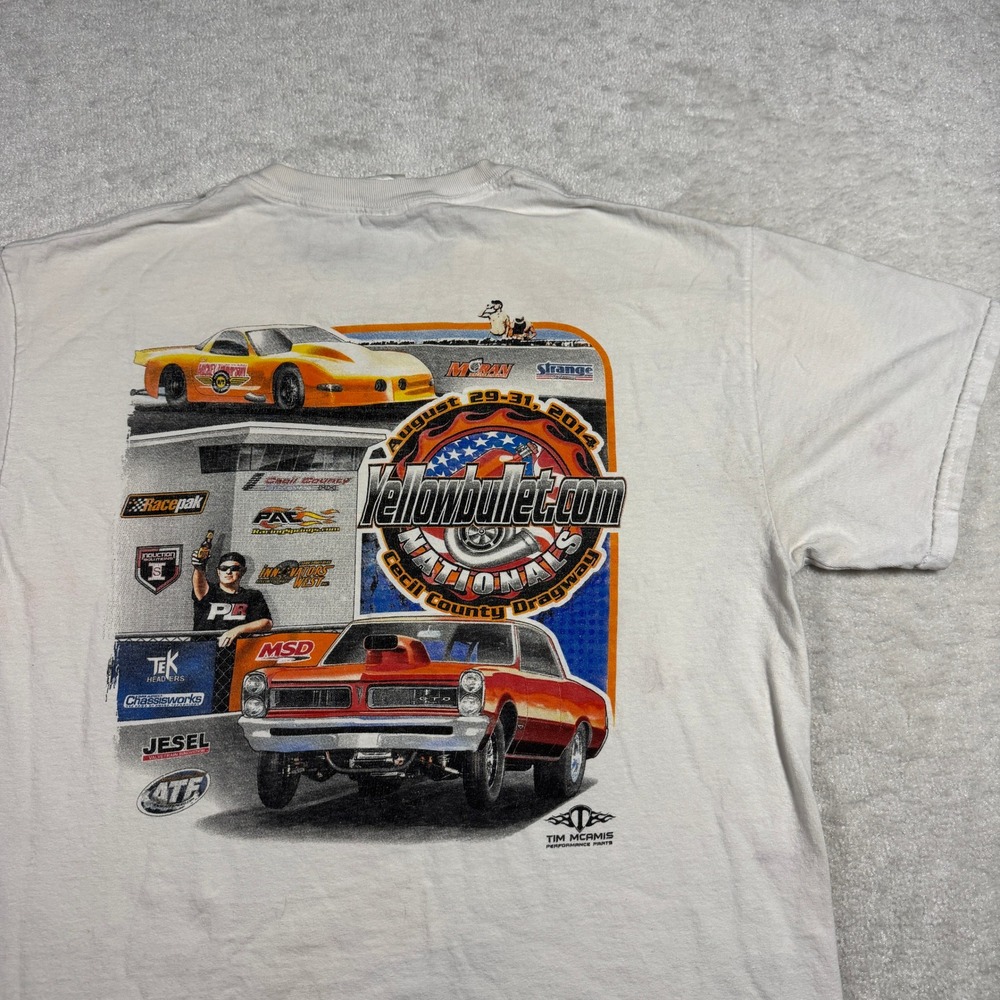 Gildan YellowBullet.com Nationals Cecil County Dragway T Shirt Mens L White 2014 - Picture 4 of 16